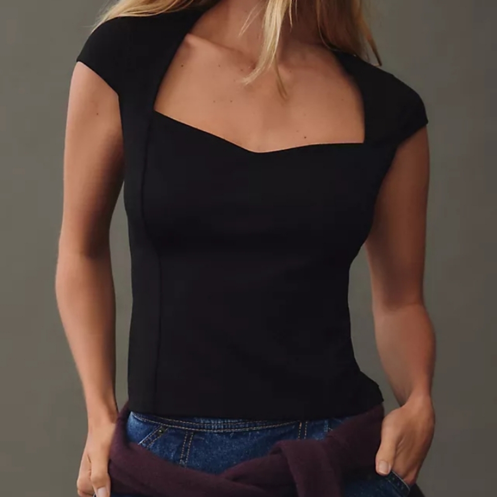 Nwt Anthropologie Maeve Sweetheart Ponte Top Women's Small Basic Capsule